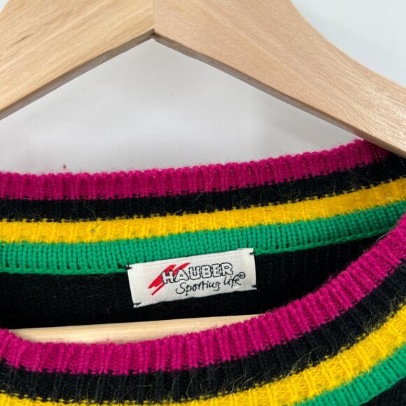 Vintage Hauber 80s 90s sweater virgin wool angora sequin Memphis design y2k 16 - Picture 6 of 13